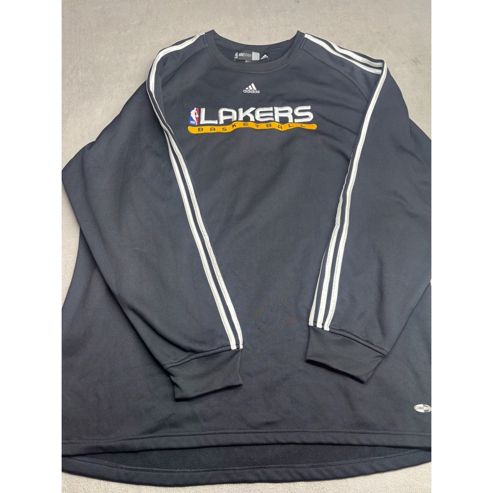 Adidas NBA Fusion Los Angeles Lakers Warm UP Basketball Sweatshirt Black 2XLT